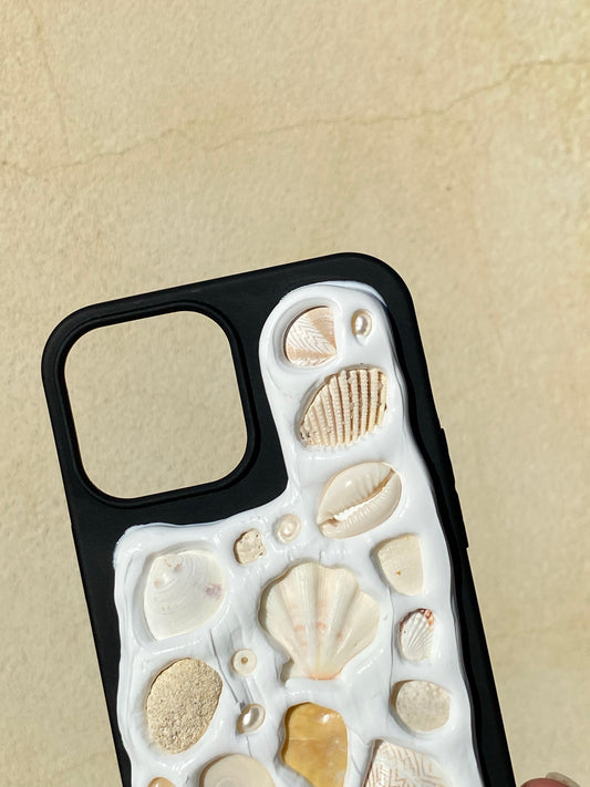BLACK Natural Seashell Mosaic Phone Case