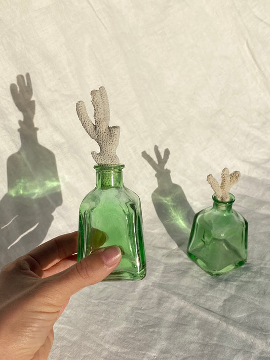 Emerald Glass Vase Decor Set