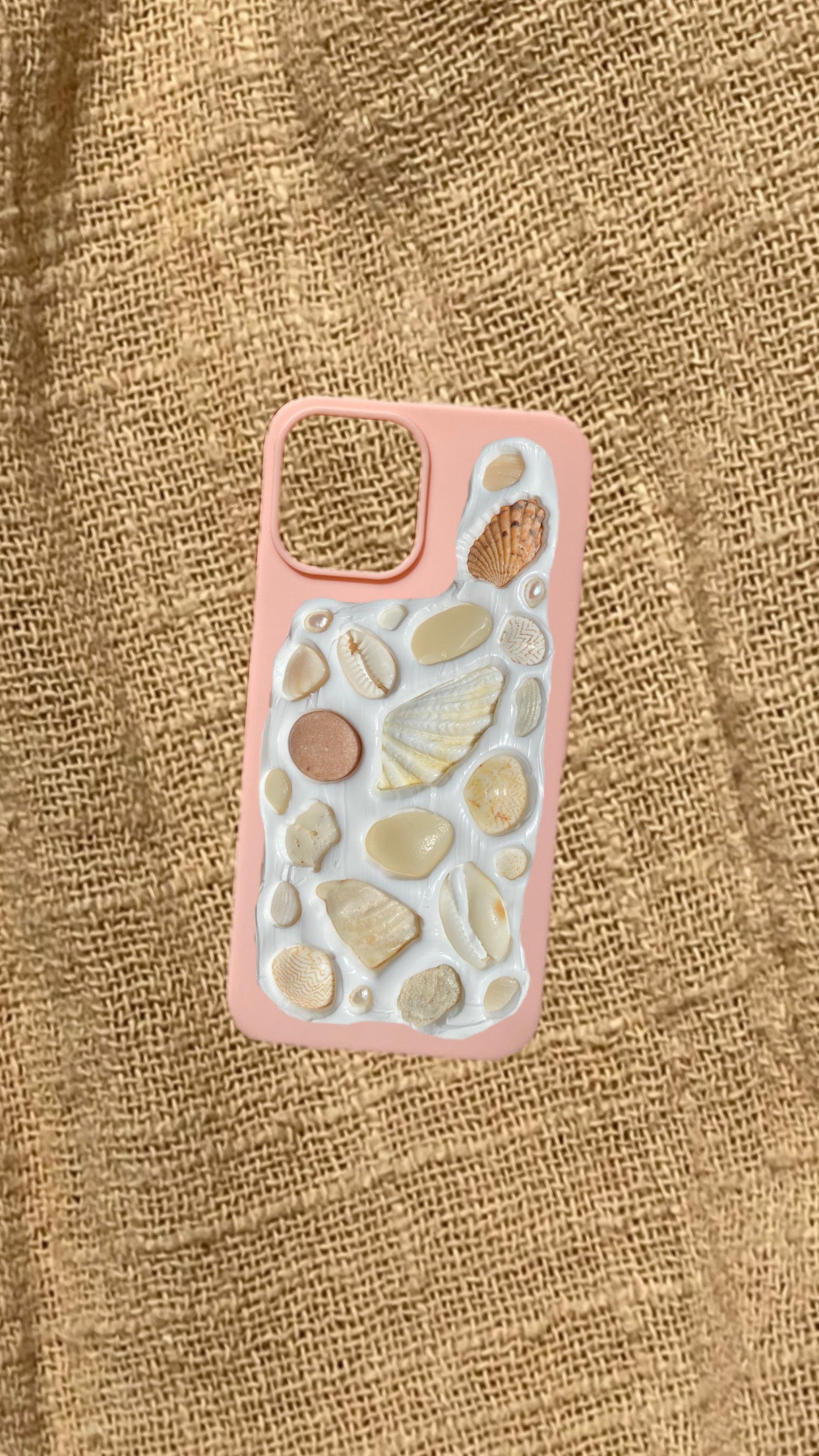 PINK Natural Seashell Mosaic Phone Case